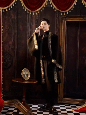 Wool black and gold Chinese style fashionable autumn and winter men's clothing